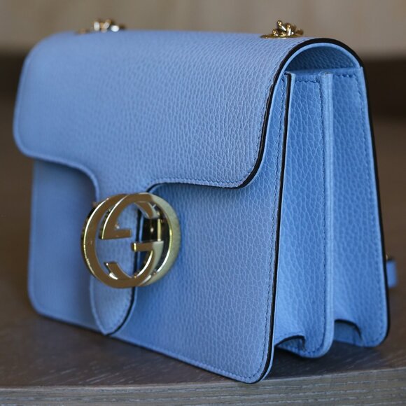 Blue Gucci Interlocking GG Logo Crossbody Bag - Picture 8 of 11